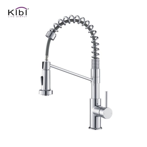 Kibi Lodi Single Handle Pull Down Kitchen Sink Faucet KKF2004CH